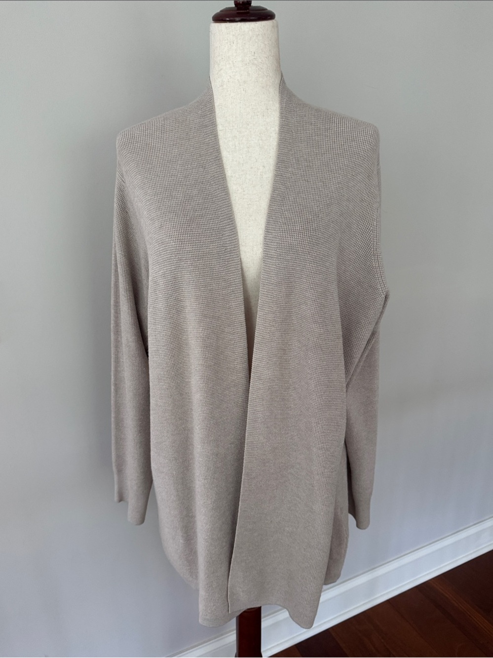 Cyrus Open-Front Longline Cardigan - Taupe